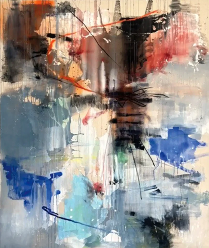 O.T. 190 x 160 cm, Acryl und Kohle auf Leinwand, 2025