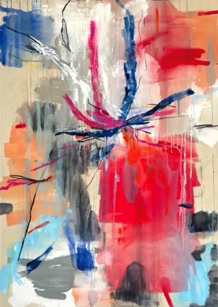 O.T. 140 x 100 cm, Acryl und Kohle auf Leinwand, 2025