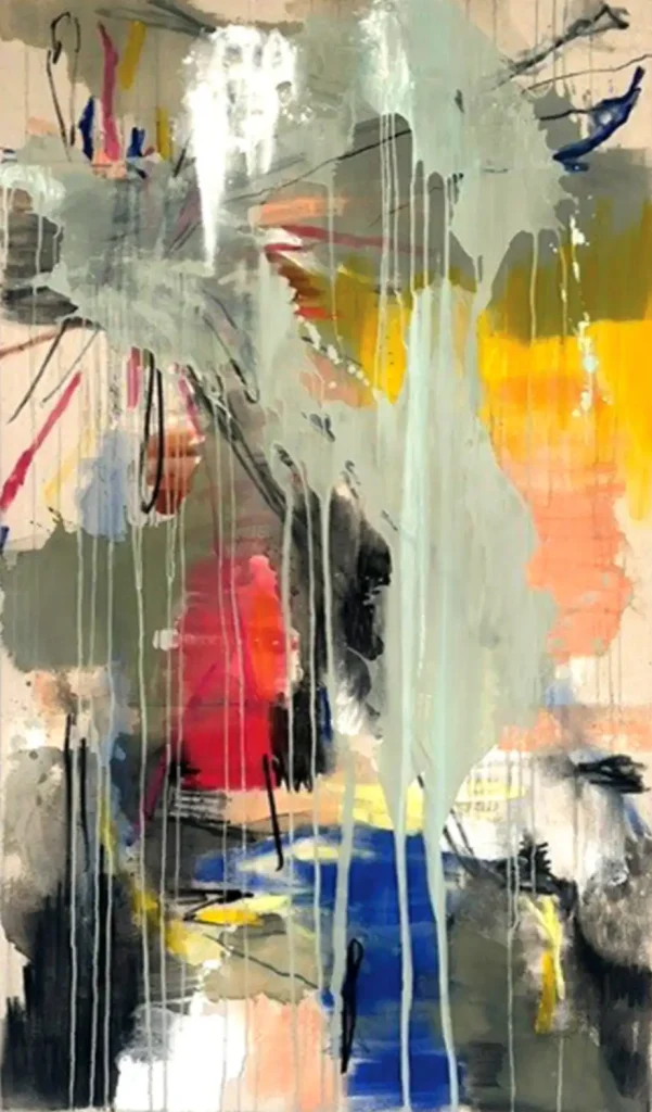 O.T. 170 x 100 cm, Acryl und Kohle auf Leinwand, 2025