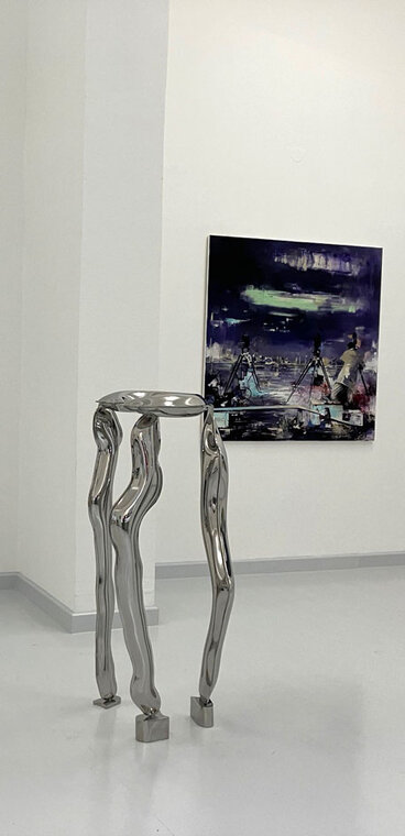 Witterung 1 , 2021 120 x 50 x 56 cm (h x w x d), Stahlplastik